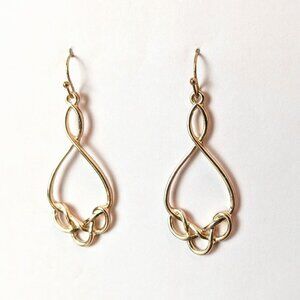 Golden "Twist" Earrings on Fish Hooks